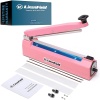 LinsnField Sealer Pro – Sellador térmico de impulso de 8 pulgadas – Ancho de sellado de 2 mm – Máquina selladora manual de calor para todas las bolsas – Más resistente para un sellado fuerte y seguro para almacenamiento de alimentos a largo plazo – 2 reemplazos adicionales, 2 fusibles incluidos (rosa)