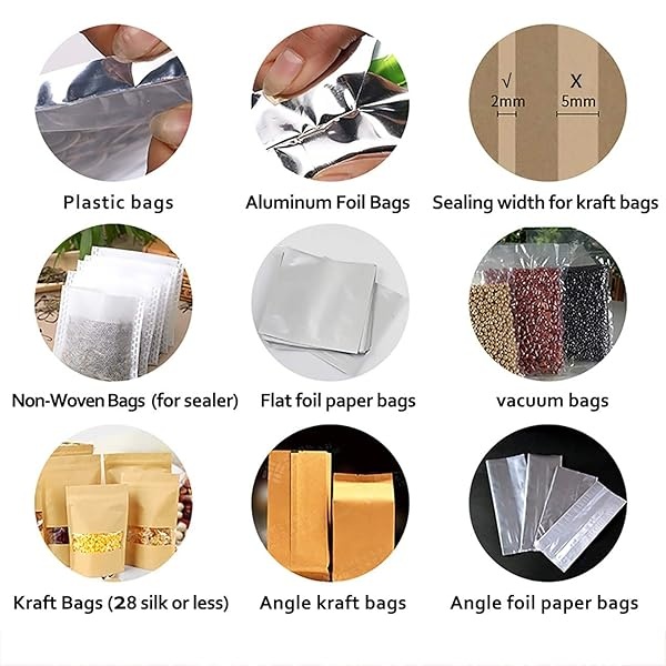 LinsnField Sealer Pro – Sellador térmico de impulso de 8 pulgadas – Ancho de sellado de 2 mm – Máquina selladora manual de calor para todas las bolsas – Más resistente para un sellado fuerte y seguro para almacenamiento de alimentos a largo plazo – 2 reemplazos adicionales, 2 fusibles incluidos (rosa) - Image 10