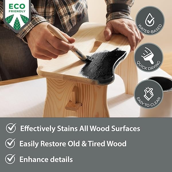 Littlefair's - Manchas de madera a base de agua, 16.9 oz/500 ml, manchas para muebles de interior, acabados claros y oscuros, fórmula especial no tóxica y respetuosa con el medio ambiente, manchas de - Image 4