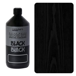 Littlefair's - Tinte para madera a base de agua, gama de colores especiales para uso en interiores y exteriores, negro (1 ltr)