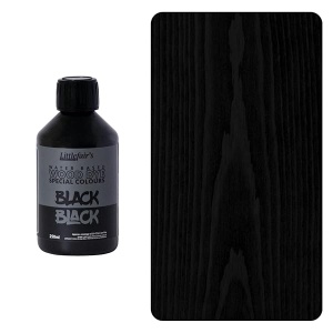 Littlefair's - Tinte para madera a base de agua, gama de colores especiales para uso en interiores y exteriores, negro (250 ml)