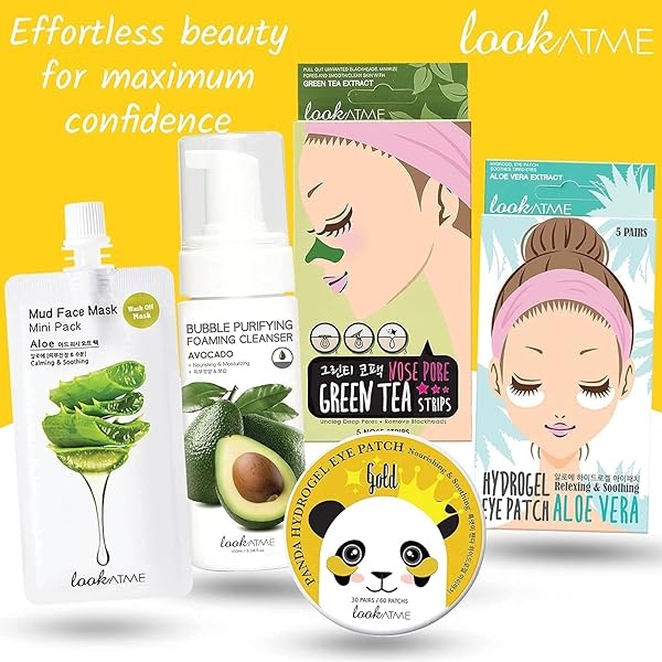 Look At Me Mud Mask Minis (paquete de 4) para aloe, limón, granada, loto, mascarilla de belleza coreana con caolín y arcilla de bentonita, cuidado de la piel coreano, minimizador de poros, mascarilla iluminadora, mascarilla facial hidratante (limón) (hasta 4 usos por paquete) - Image 6