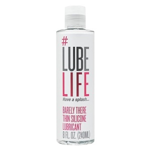 Lube Life #Lubelife Apenas hay lubricante fino a base de silicona de larga duración, lubricante íntimo de 8 onzas para piel sensible, para hombres, mujeres y parejas (sin parabenos y glicerina; resistente al agua)