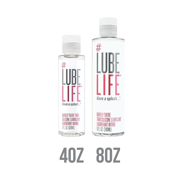 Lube Life #Lubelife Apenas hay lubricante fino a base de silicona de larga duración, lubricante íntimo de 8 onzas para piel sensible, para hombres, mujeres y parejas (sin parabenos y glicerina; resistente al agua) - Image 6