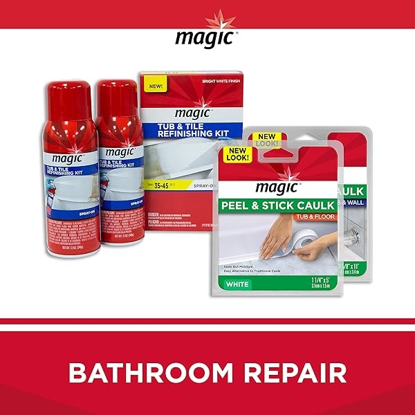 MAGIC Kit de reacabado de Tina y Azulejos, espray en Aerosol, reacabado de fregaderos, Porcelana, Fibra de Vidrio acrílica y Superficies de cerámica, Blanco Brillante - Image 8