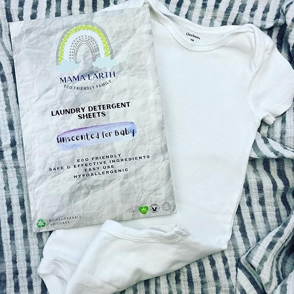 MAMA EARTH Hojas de detergente para ropa hipoalergénicas, ecológicas, biodegradables, sin plástico (60 cargas) - Image 9