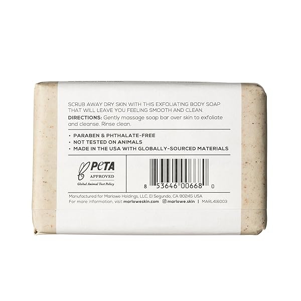 MARLOWE. No. 102 Men's Body Scrub Soap 7 oz (3 Bars) | Best Exfoliating Bar for Men | Made with Natural Ingredients | Green Tea Extract | Amazing Scent - Image 9