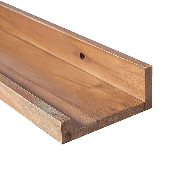 MBYD Estantes flotantes de madera de 16 pulgadas para montar en la pared, estante de madera de nogal para decoración del hogar para dormitorios, oficina, sala de estar, cocina, 3 tamaños iguales - Image 6