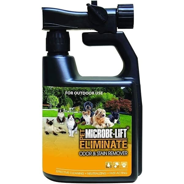 MICROBE-LIFT Eliminador de olores para mascotas al aire última intervensión para un fuerte olor en césped, patios, terraza y césped, evita que las mascotas vayan en el mismo lugar, 32 onzas