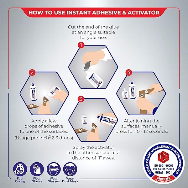 MITREAPEL CA - Pegamento con activador (3 x 0.8 oz - 3 x 3.4 onzas) - CA Glue para carpintería - Pegamento de cianoacrilato y spray activador - Pegamento loco, súper pegamento para manualidades y - Image 3