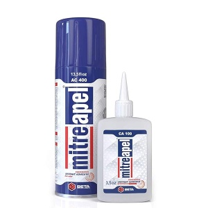 MITREAPEL Super CA - Pegamento con activador calcomanía en aerosol, 3.5 onzas, fácil unión, potente calcomanía profesional, tiempo de curado rápido, aplicación de limpieza, compatible con múltiples