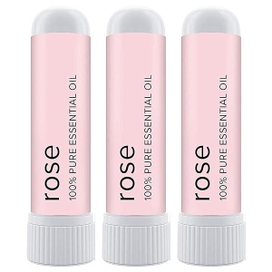 MOXĒ Rose Essential Oil Nasal Inhaler, Therapeutic No-Mess Aromatherapy, Naturally Calming, Relaxation, Mood Elevating, Pure and Natural, Made in USA (3 Pack)