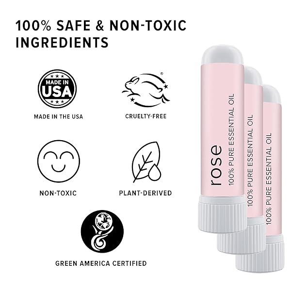 MOXĒ Rose Essential Oil Nasal Inhaler, Therapeutic No-Mess Aromatherapy, Naturally Calming, Relaxation, Mood Elevating, Pure and Natural, Made in USA (3 Pack) - Image 7