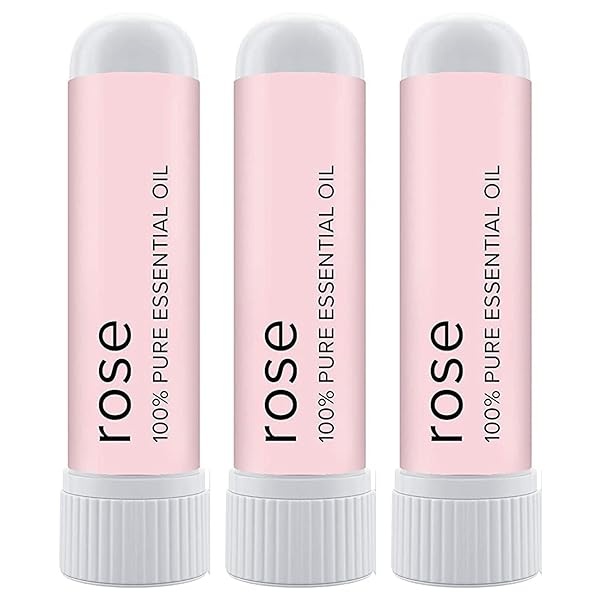 MOXĒ Rose Essential Oil Nasal Inhaler, Therapeutic No-Mess Aromatherapy, Naturally Calming, Relaxation, Mood Elevating, Pure and Natural, Made in USA (3 Pack)