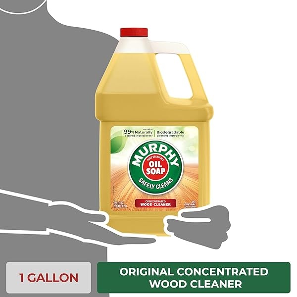 MURPHY OIL SOAP Wood Cleaner, Original, Concentrated Formula, Floor Cleaner, Multi-Use Wood Cleaner, Finished Surface Cleaner, 128 Fluid Ounce (US05480A) - Image 3