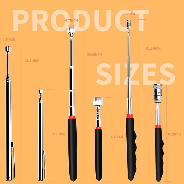 Magnetic Pickup Tool with LED Lights - EliSmart 3pcs Telescoping Magnet Pick Up Gadget Tool for Men, DIY Handyman, Father/Dad, Husband, Boyfriend, Him, Women - Image 6
