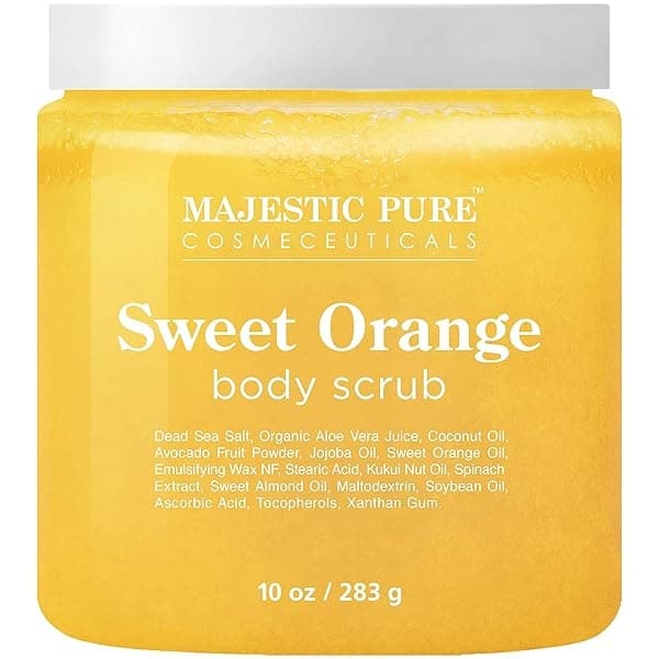 Majestic Pure Sweet Orange Body Scrub - Exfoliates, Moisturizes, and Nourishes Skin, 10 oz - Image 9
