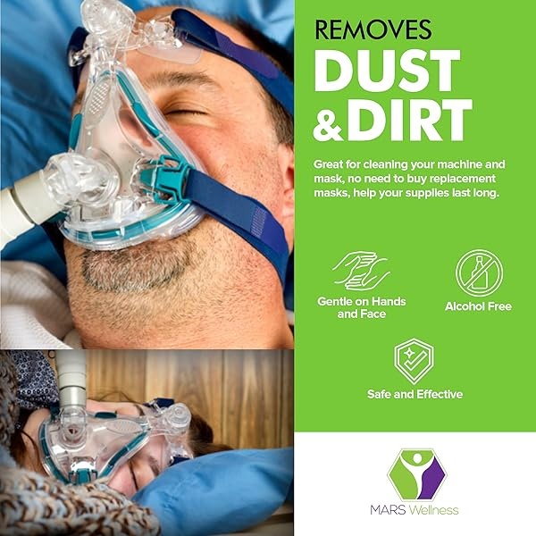 Mars Wellness CPAP - Toallitas de limpieza para máscara - Sin perfume - 80 toallitas CPAP 5 x 6 - Toallitas de limpieza sin pelusa - Paquete de 3 (240 toallitas) - Image 7