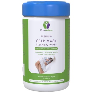 Mars Wellness CPAP toallitas limpiadoras – sin perfume fabricado en Estados Unidos, 62 toallitas de 6 x 7 – Biodegradables sin pelusas, 1 paquete