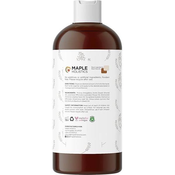 Massage Oil for Sore Muscles and Body Pain Relief â?? Massage Therapy for Women and Men â?? Great Deep Tissue Massage for Backâ?? Anti Aging Moisturizers for Dry Skin â?? Sweet Almond Jojoba â?? 16 oz - Image 3