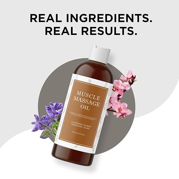 Massage Oil for Sore Muscles and Body Pain Relief â?? Massage Therapy for Women and Men â?? Great Deep Tissue Massage for Backâ?? Anti Aging Moisturizers for Dry Skin â?? Sweet Almond Jojoba â?? 16 oz - Image 6