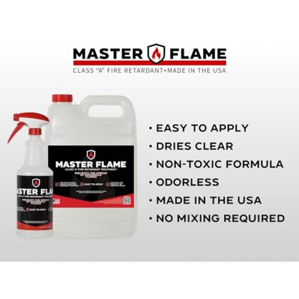 Master Flame - Retardante de fuego - Spray en aplicación - 1 galón con pulverizador de bomba - Image 4