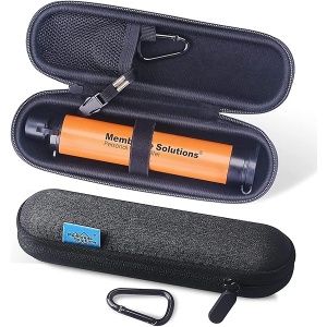 Membrane Solutions Filtro de agua naranja con funda de transporte