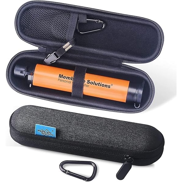 Membrane Solutions Filtro de agua naranja con funda de transporte