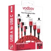Micatel Cable USB-C a USB-A - 10 pies, 4 pies, 6 pies, 3 unidades, carga rápida de 90 grados con Samsung Galaxy Z Fold4, Flip 4 / S22 Ultra, Pixel 7 Pro, iPad Pro, Air 5, Mini 6 (rojo)
