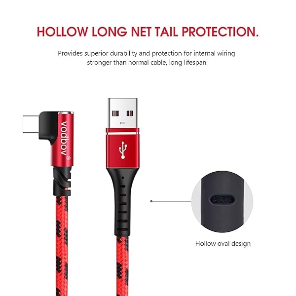 Micatel Cable USB-C a USB-A - 10 pies, 4 pies, 6 pies, 3 unidades, carga rápida de 90 grados con Samsung Galaxy Z Fold4, Flip 4 / S22 Ultra, Pixel 7 Pro, iPad Pro, Air 5, Mini 6 (rojo) - Image 7