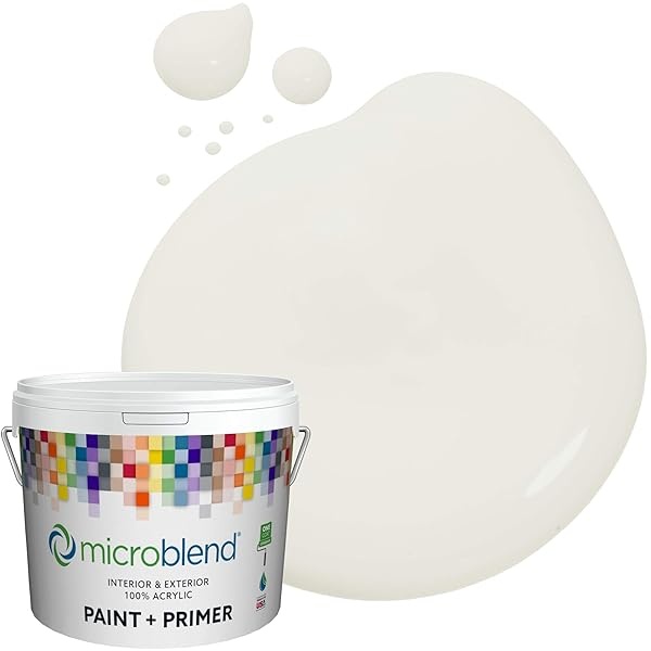MicroBlend pintura interior + imprimación, salida, brillo cáscara de huevo, 5 galones, hecho a medida, piel de primera calidad y pintura lavable, Eggshell Sheen, Helios, 1 Galón