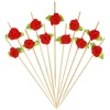 Minisland MSL220 - Palillos de dientes de bambú para aperitivos de 4.7 pulgadas de largo, palillos de cóctel de novia, fiesta de San Valentín, comida, bebidas de frutas, palillos decorativos, 100 unidades