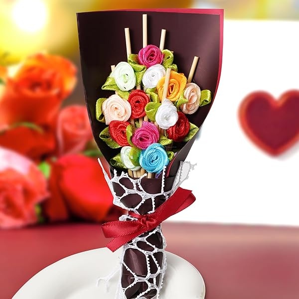 Minisland Multicolor Rose Flower Fancy Toothpicks for Appetizers 4.7 Inch Long Bamboo Cocktail Picks Bridal Shower Wedding Valentines Party Food Fruit Drinks Garnish Skewer Sticks 100 Counts -MSL129 - Image 9