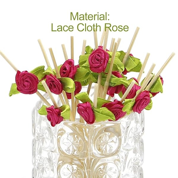 Minisland - Púas de cóctel de flores de rosa caliente, 100 unidades, palillos de bambú de lujo para aperitivos, despedida de soltera, boda, fiesta, San Valentín, alimentos, bebidas, frutas, Kabob, - Image 4
