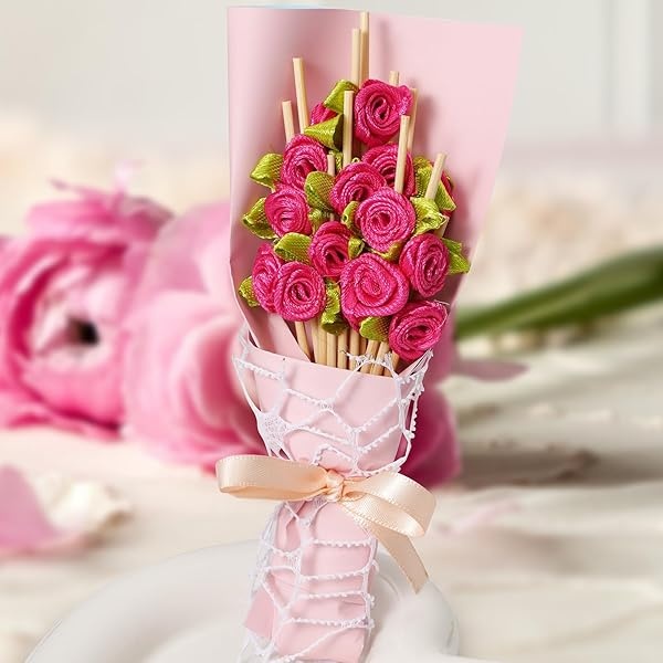 Minisland - Púas de cóctel de flores de rosa caliente, 100 unidades, palillos de bambú de lujo para aperitivos, despedida de soltera, boda, fiesta, San Valentín, alimentos, bebidas, frutas, Kabob, - Image 8