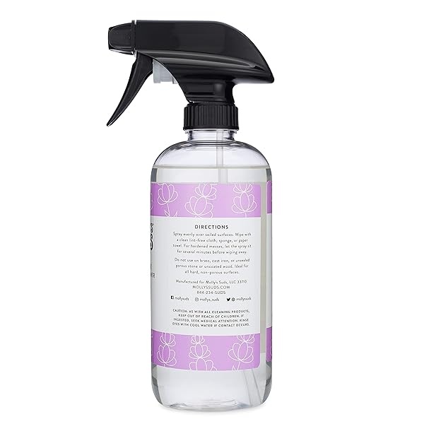 Molly's Suds Limpiador natural multiusos | Spray doméstico multisuperficie | Ingredientes vegetales y biológicos | Lavanda, 16 onzas (paquete de 2) - Image 3