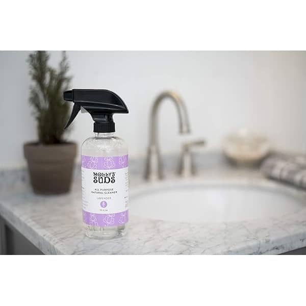 Molly's Suds Limpiador natural multiusos | Spray doméstico multisuperficie | Ingredientes vegetales y biológicos | Lavanda, 16 onzas (paquete de 2) - Image 4