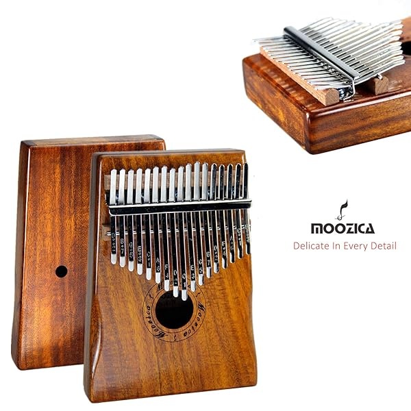 Moozica Kalimba Marimba de 17 teclas, instrumento musical profesional de madera de Koa maciza (Koa-K17K) - Image 3