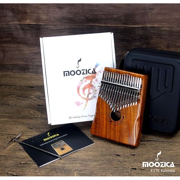 Moozica Kalimba Marimba de 17 teclas, instrumento musical profesional de madera de Koa maciza (Koa-K17K) - Image 7