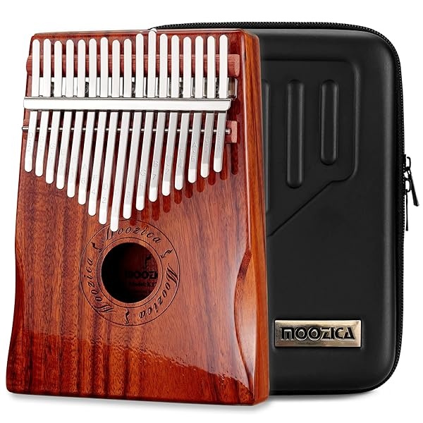 Moozica Kalimba Marimba de 17 teclas, instrumento musical profesional de madera de Koa maciza (Koa-K17K)