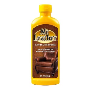 Mr. Leather 707310 Acondicionador de piel líquido de un paso, 8 onzas, botella de 236 ml con tela