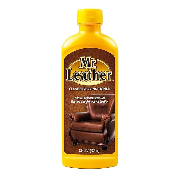 Mr. Leather 707310 Acondicionador de piel líquido de un paso, 8 onzas, botella de 236 ml con tela