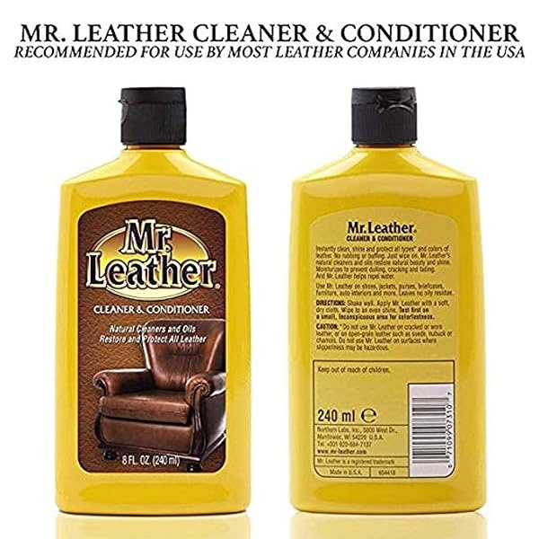 Mr. Leather - Limpiador y acondicionador de piel para automóviles, tapicería, equipaje de piel y bolsas (paquete de 2 unidades) - Image 3