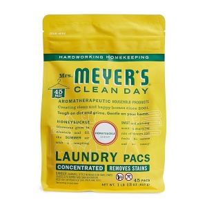 Mrs. Meyer's Clean Day Laundry Pacs, Honeysuckle, 45 Count