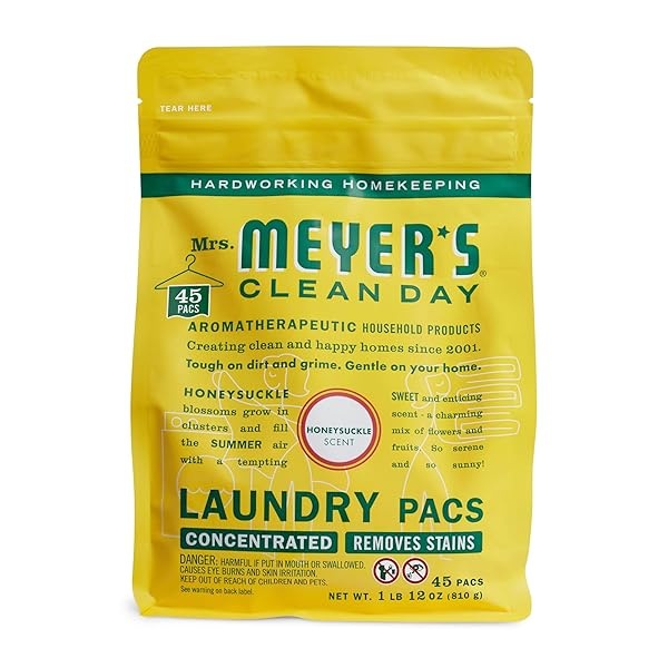 Mrs. Meyer's Clean Day Laundry Pacs, Honeysuckle, 45 Count