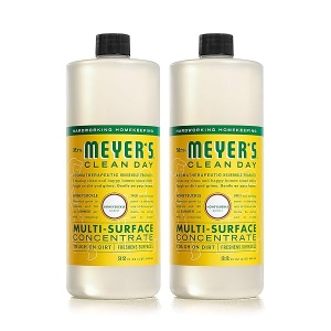 Mrs. Meyer's Limpiador concentrado multisuperficies, uso para limpiar suelos, azulejos, contadores, madreselva, 32 onzas líquidas, paquete de 2