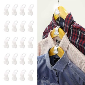 Muazida Ganchos de conexión para colgar ropa, 50 ganchos para colgar, clips extensores de percha, perchas de ropa en cascada para ahorro de espacio, ganchos de conexión en cascada para organizador de armario