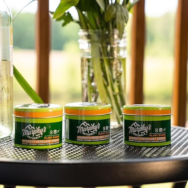 Murphy's Naturals Mini vela repelente de mosquitos paquete de 9 | Velas de 3.5 onzas | Fabricado con aceites esenciales a base de plantas como la citronela | Tiempo de combustión de 14 horas por vela - Image 6