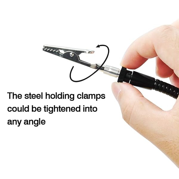 Mysterystone Soldering Helping Hands Third Hand Tool with Heavy Duty Steel Base Third Hand Soldering Tool and Vise with 6 Flexible Gooseneck Metal Arms and Clips for Soldering Work Station - Image 5