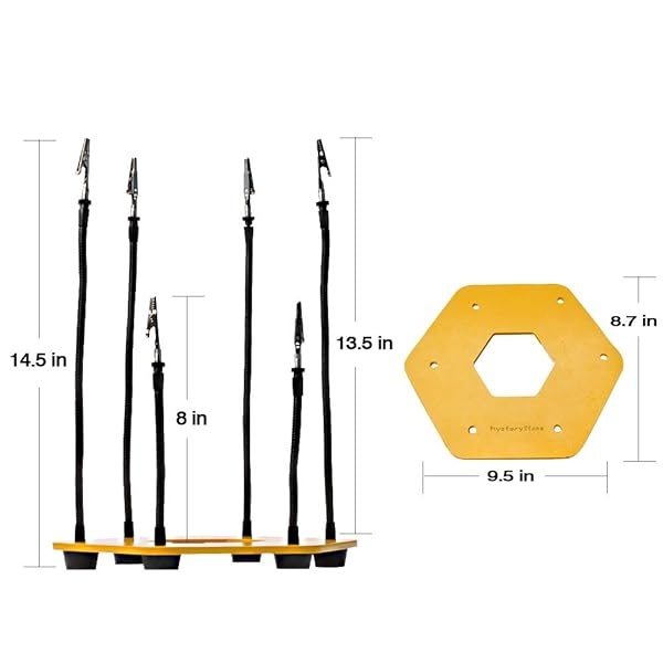 Mysterystone Soldering Helping Hands Third Hand Tool with Heavy Duty Steel Base Third Hand Soldering Tool and Vise with 6 Flexible Gooseneck Metal Arms and Clips for Soldering Work Station - Image 6